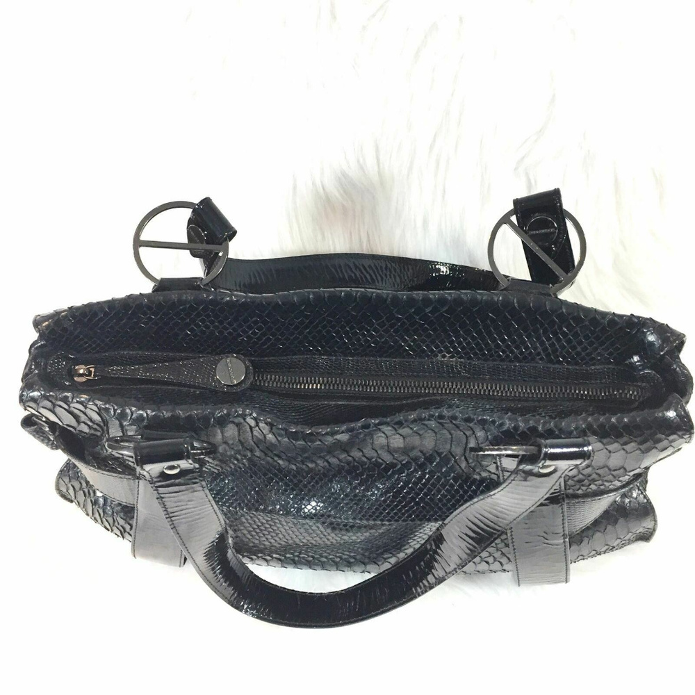 Borbonese Black Python And Patent Leather Handbag - image 6